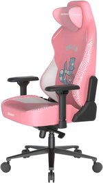 DXRacer Craft Pro Hello Human Cat Edition Gaming Chair, 2D Integrated Lumbar Support, 4D Armrest, 90Â° - 135Â° Reclining Backrest, Cold-Cure Foam, Class 4 Hydraulics, Pink | CRA-PR008-P-H1