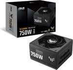 ASUS TUF Gaming 750W Fully Modular Power Supply, 80 PLUS Gold Efficiency, Active PFC, ATX12V Form Factor, Dual Ball Fan Bearings, Axial-Tech Fan Design, Black | 90YE00S3-B0NA00