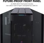 CORSAIR OBSIDIAN 1000D Super-Tower Case, Smoked Tempered Glass, Aluminum Trim - Integrated COMMANDER PRO Fan And Lighting Controller | CC-9011148-WW