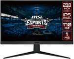 MSI G2412 Flat Gaming Monitor, 24" FHD 1920x1080 IPS Display, 170Hz Refresh Rate, 1ms (MPRT) Response Time, 16.7M Colors, FreeSync Premium, 2x HDMI, 1x DP | 9S6-3BA41T-097