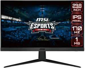 MSI G2412 Flat Gaming Monitor, 24" FHD 1920x1080 IPS Display, 170Hz Refresh Rate, 1ms (MPRT) Response Time, 16.7M Colors, FreeSync Premium, 2x HDMI, 1x DP | 9S6-3BA41T-097