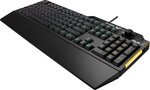 ASUS TUF K1 Membrane Gaming Keyboard for PC, Onboard Memory, Dedicated Volume Knob, Aura Sync RGB & Side Lighting, Detachable Wrist Rest, Spill-Resistant, ENG-ARB Layout, Black | 90MP01X0-BKCA00