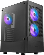 GAMDIAS TALOS E3 MESH RGB ATX Mid Tower PC Case, Tempered Glass Panel, Excellent Airflow Design, Up to 360mm Radiator & x5 Fans, USB 3 / USB 2x2 / HD Audio/Fan LED Control, Black | GD-TALOS-E3-BL-MESH
