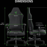 RAZER Iskur V2 X Gaming Chair, Built-in Lumbar Support, 2D Padded Armrests, 50mm Casters, Wide Seat Base, 152Â° Back Angle, 4-Class Gas Lift, 136kg Max Weight, Fabric Finish, Black | RZ38-05310100-R351