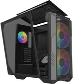 Cooler Master HAF 500 Mid Tower Case, 2x 120mm & 2x 200mm Pre-Installed Fan, Up to 360mm Radiator & 8x Fan Support, Tempered Glass Side Panel, Mesh Front Panel, Black | H500-KGNN-S00