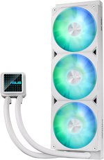 ASUS Prime LC 360 aRGB Liquid CPU Cooler, 360mm Radiator, 3x PRIME LC 36025 Integrated Fan, 2200 RPM Fan Speed, 75.7 CFM Airflow, 400mm Sleeved Rubber, White | 90RC0102-B0EAY0