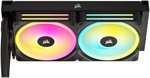 Corsair iCUE LINK H100i 240mm RGB AIO Liquid CPU Cooler, 240mm Radiator with QX120 RGB Fans, Up to 2400 RPM Speed, 63.1 CFM Airflow, Intel 1700 & AMD AM5 Sockets, Black | CW-9061001-WW