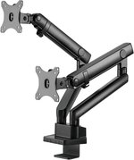 SilverStone ARM25 Dual Monitor Arm w/ Mechanical Spring Design Versatile Adjustability, Monitors Up To 32" Size 9kg Weight, VESA Mounting Interface Standard, 100mm Mounting Hole, Black SST-ARM25
