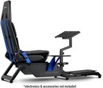Next Level Racing Flight Simulator Boeing Commercial Edition, Dedicated Flight Cockpit, Wide Range of Adjustments, Faux Wool Seat Covering, Compatible with Flight Electronics, Black/Blue | NLR-S027