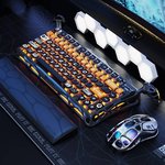 GravaStar Mercury K1 Pro Wireless Gaming Keyboard, Handcrafted Battle-Worn Mechanical Keyboard, Aluminum Alloy, 75% Layout, Designed for Durability & Unique Aesthetic, Orange | K1 Pro