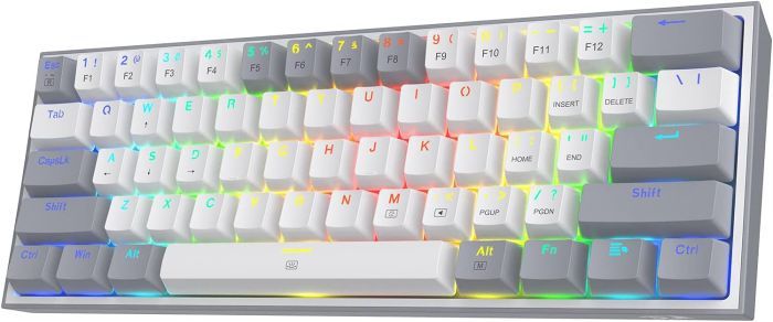 REDRAGON KEYBOARD K617 RGB AR WHT&GRAY