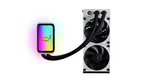 HYTE Thicc Q60 240mm AIO Liquid CPU Cooler with 5" UltraSlim IPS Display, White